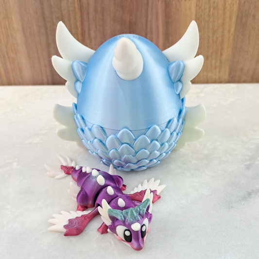 Œuf-Dragon Licorne bleu – Magie enchantée à Collectionner