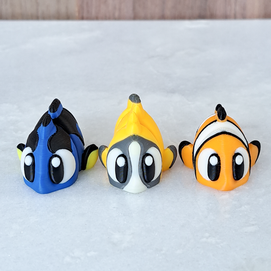 Lot de 3 poissons